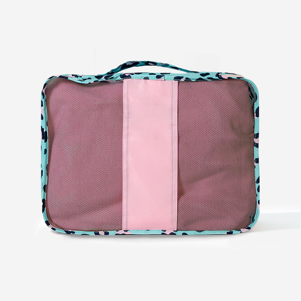 colorful marble packing bag with shoes