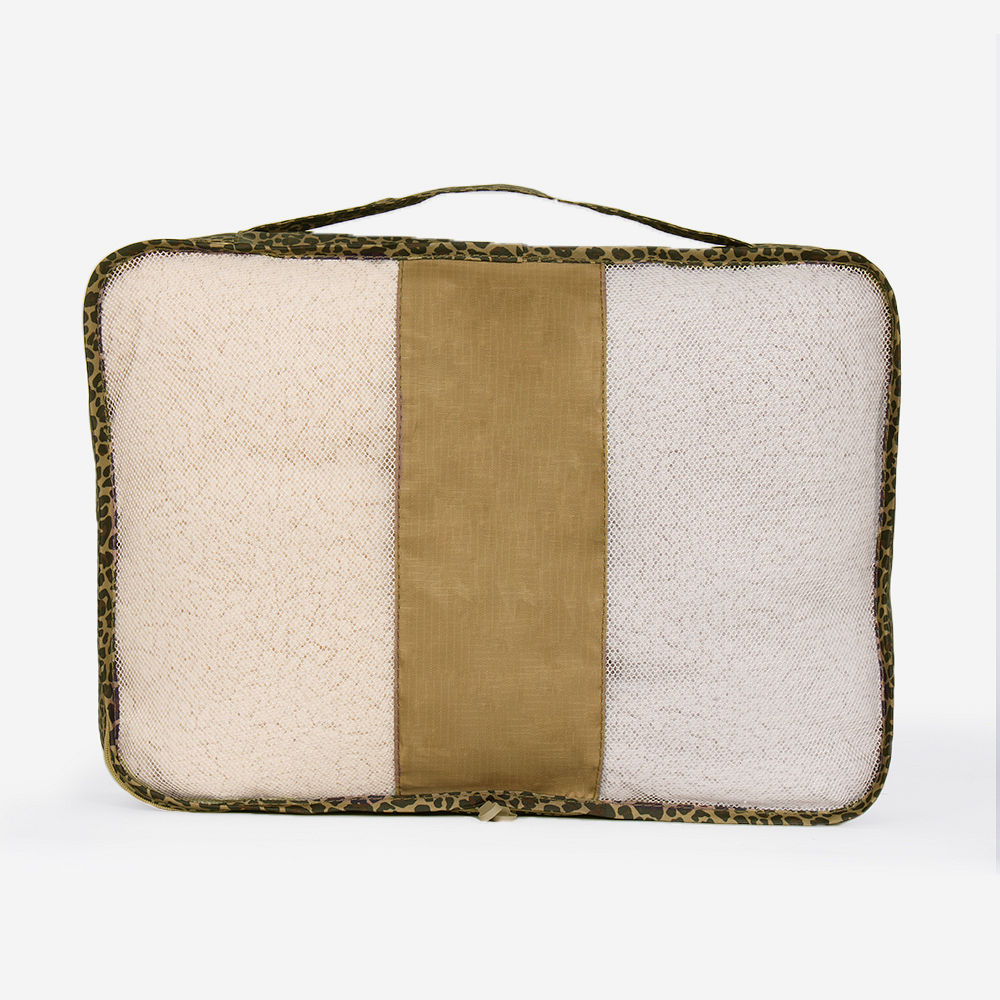 black packing bag flatlay