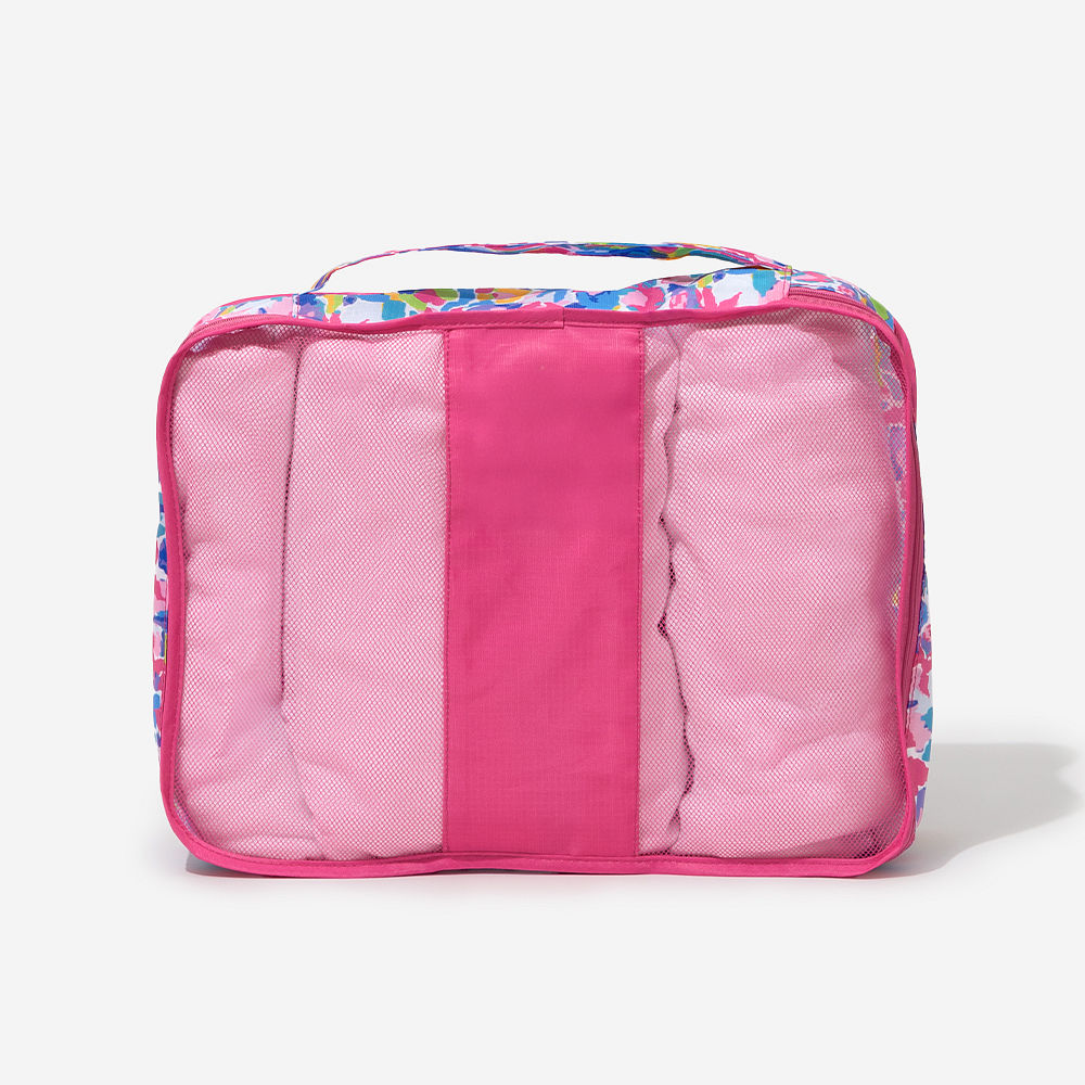 monogrammed multi colored leopard packing bags