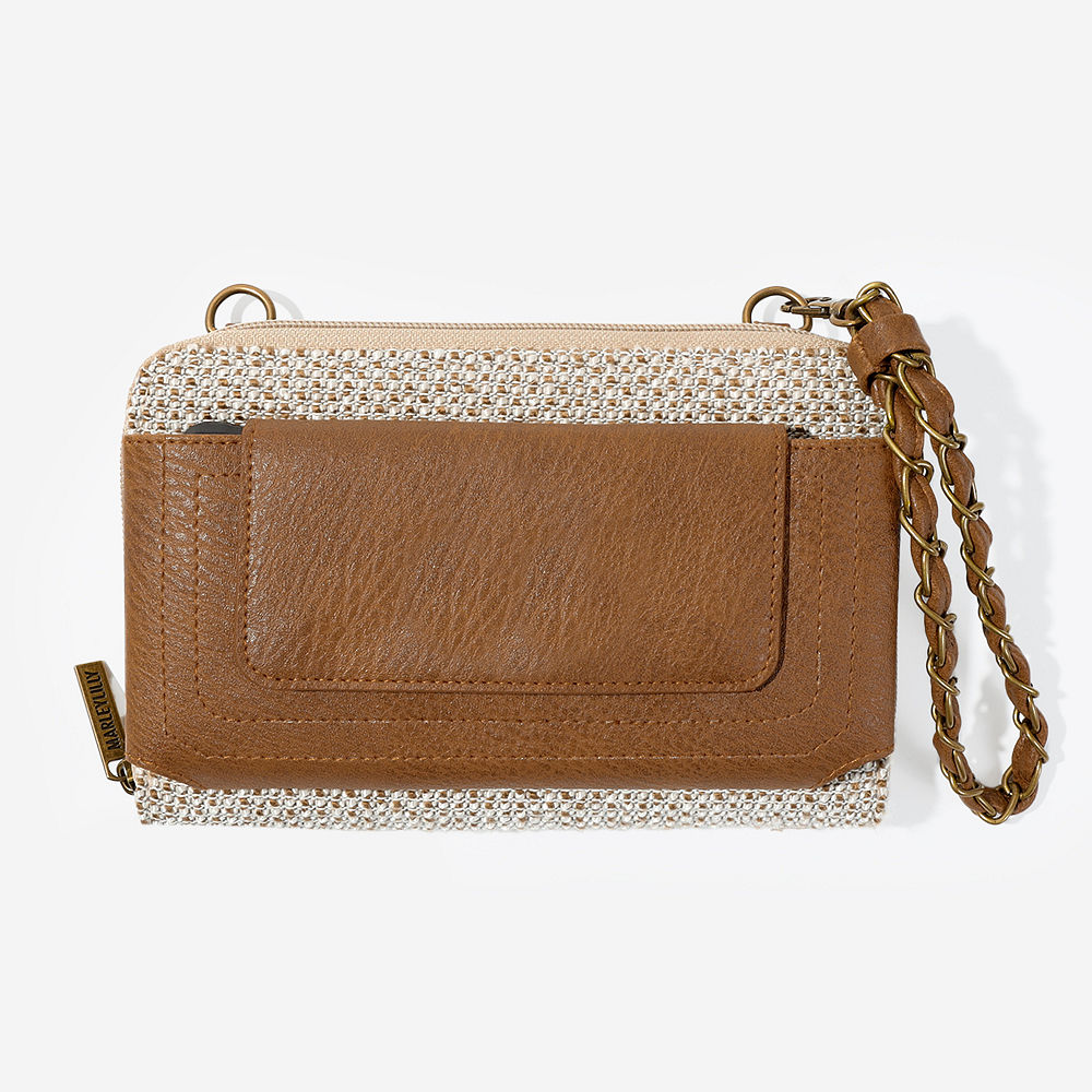 phone wristlet wallet with pocket in checkered