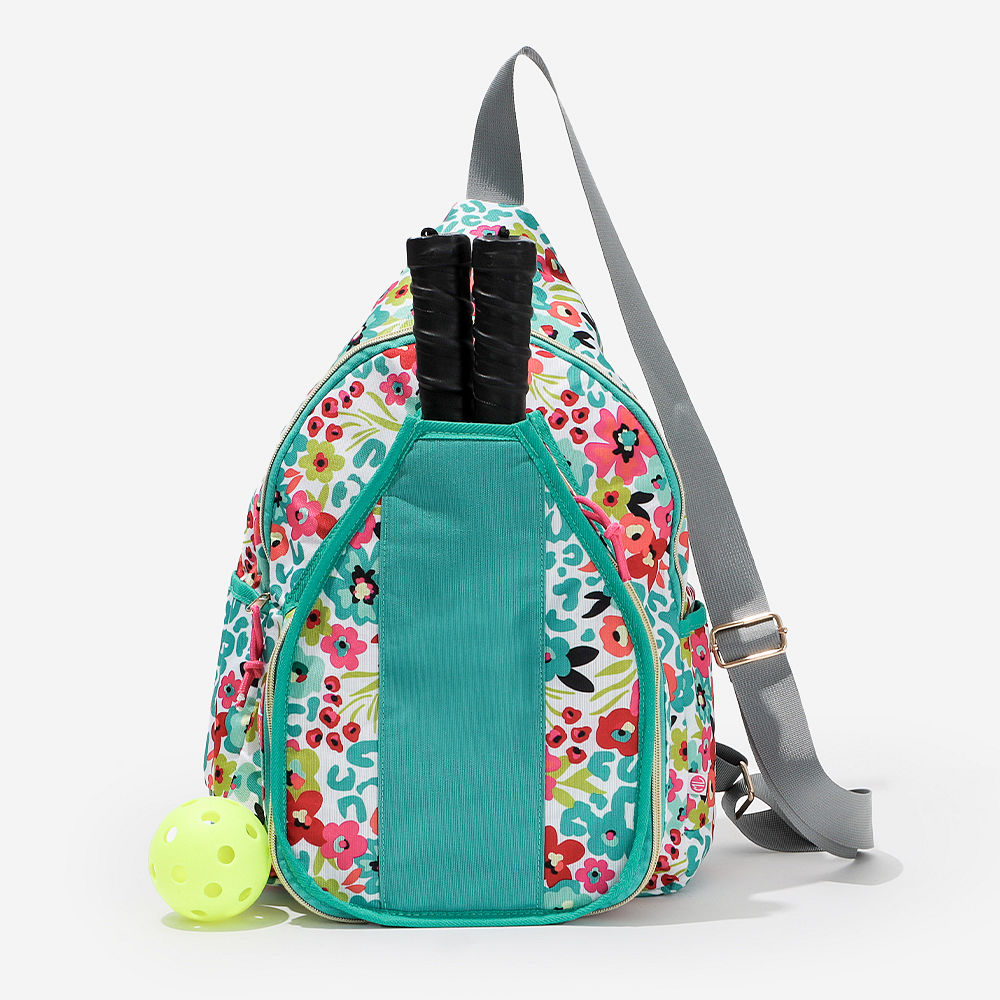 pickleball bag as a crossbody on a plus size model