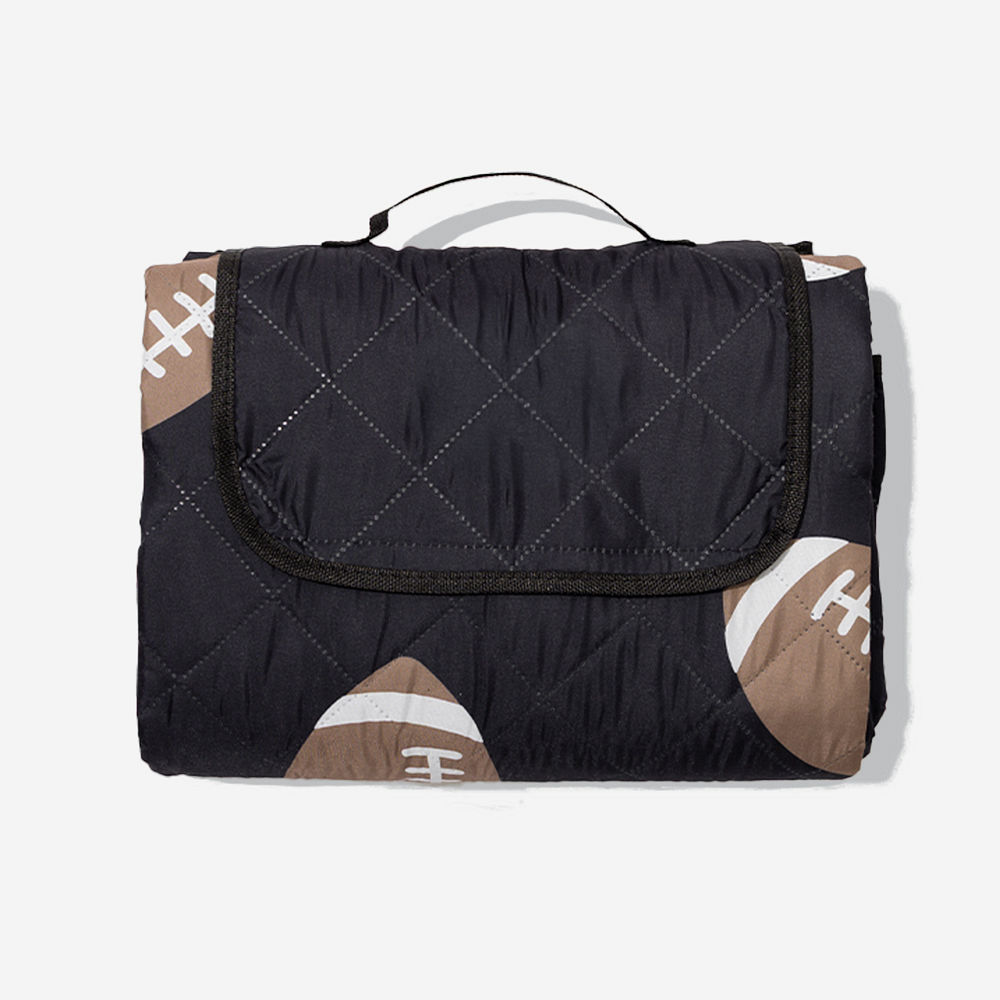 Personalized Picnic Blanket | Black Football