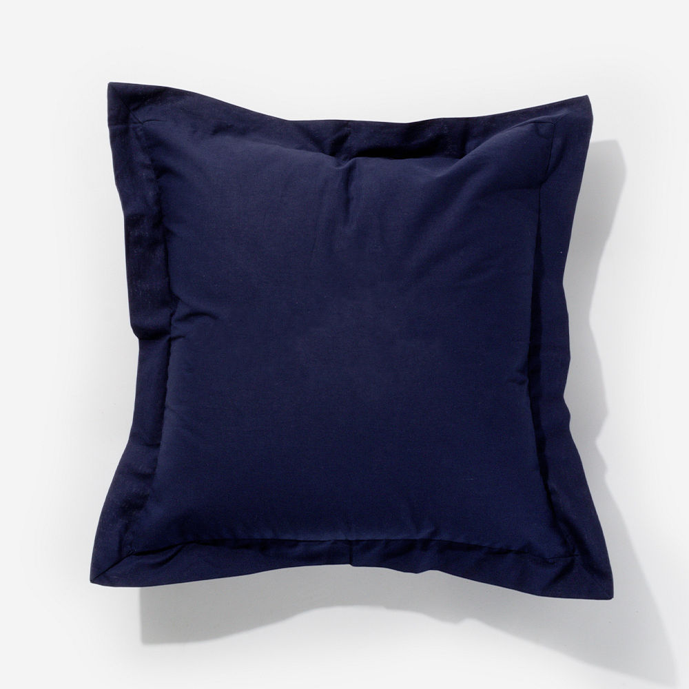 monogrammed square scalloped pillow sham with navy monogram