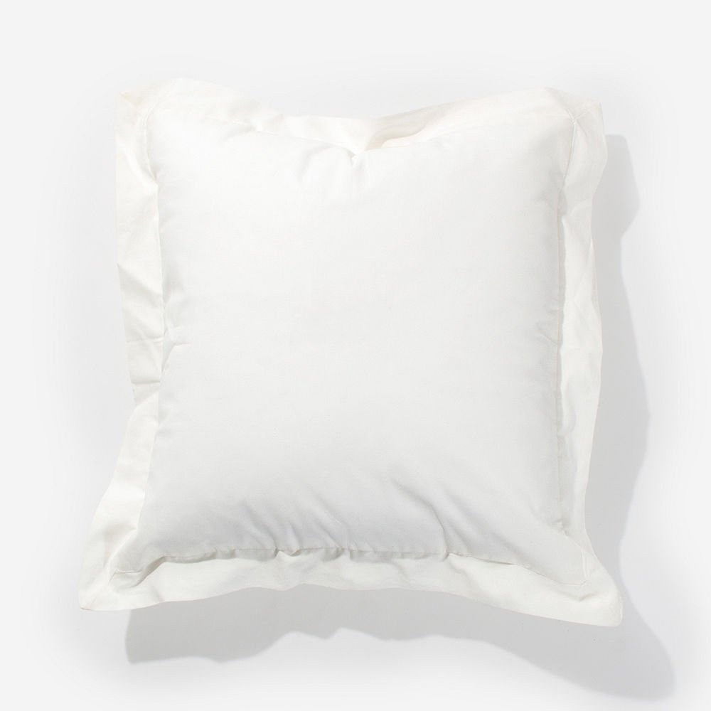 monogrammed square scalloped pillow sham with navy monogram