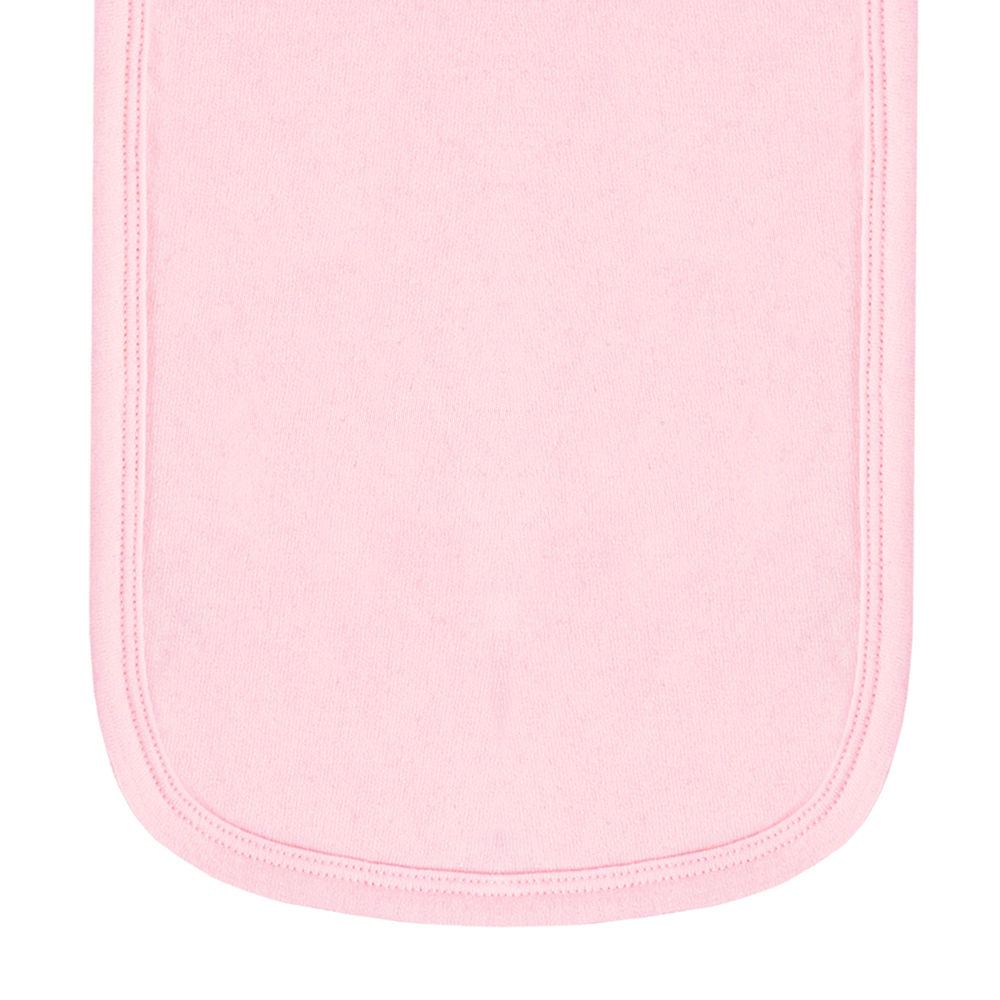 pink monogrammed baby burp cloth with mom