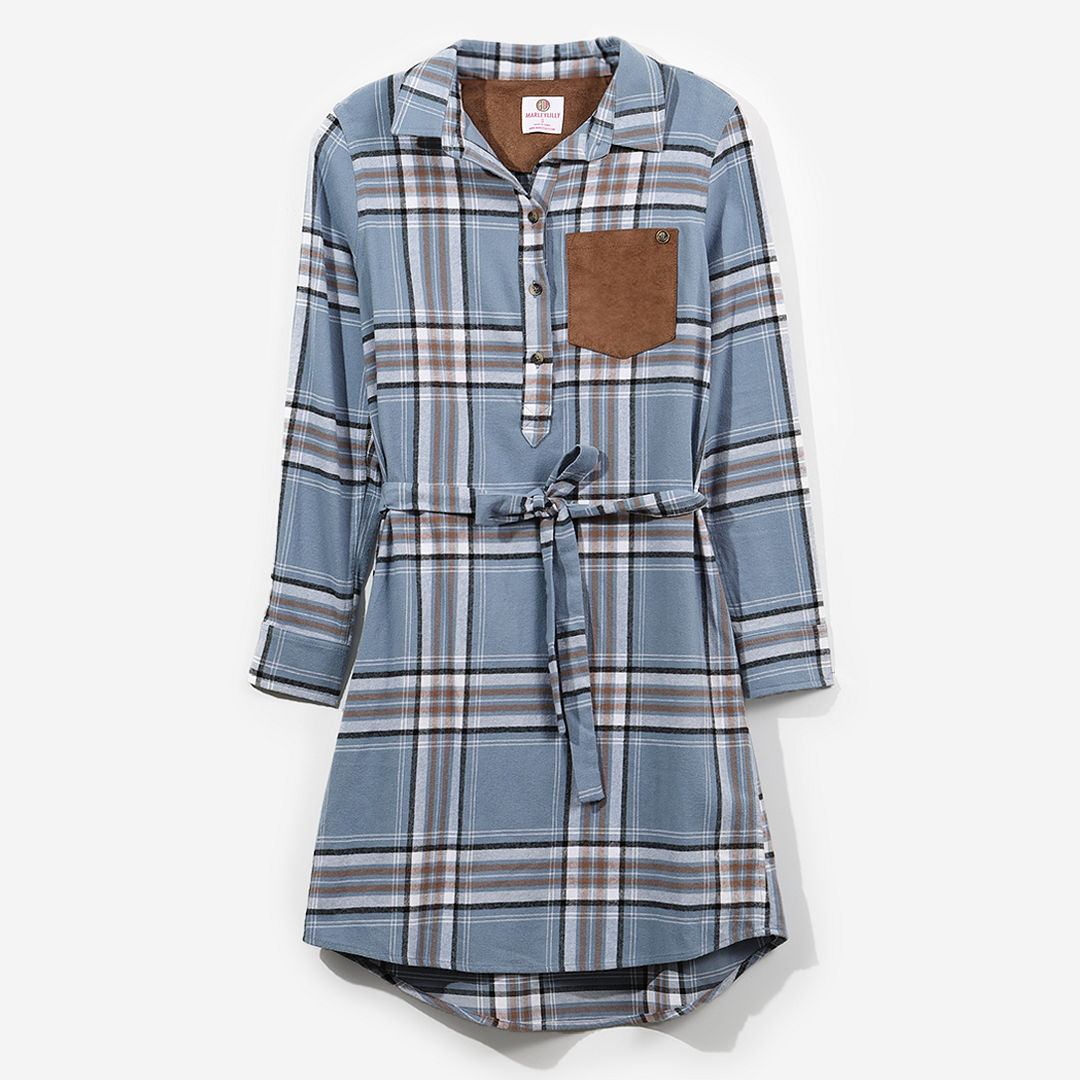 Monogrammed Plaid Shirt Dress for Fall - Marleylilly