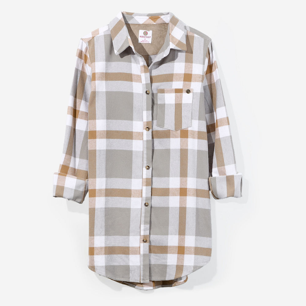 grey monogrammed plaid layering tunic with leggings