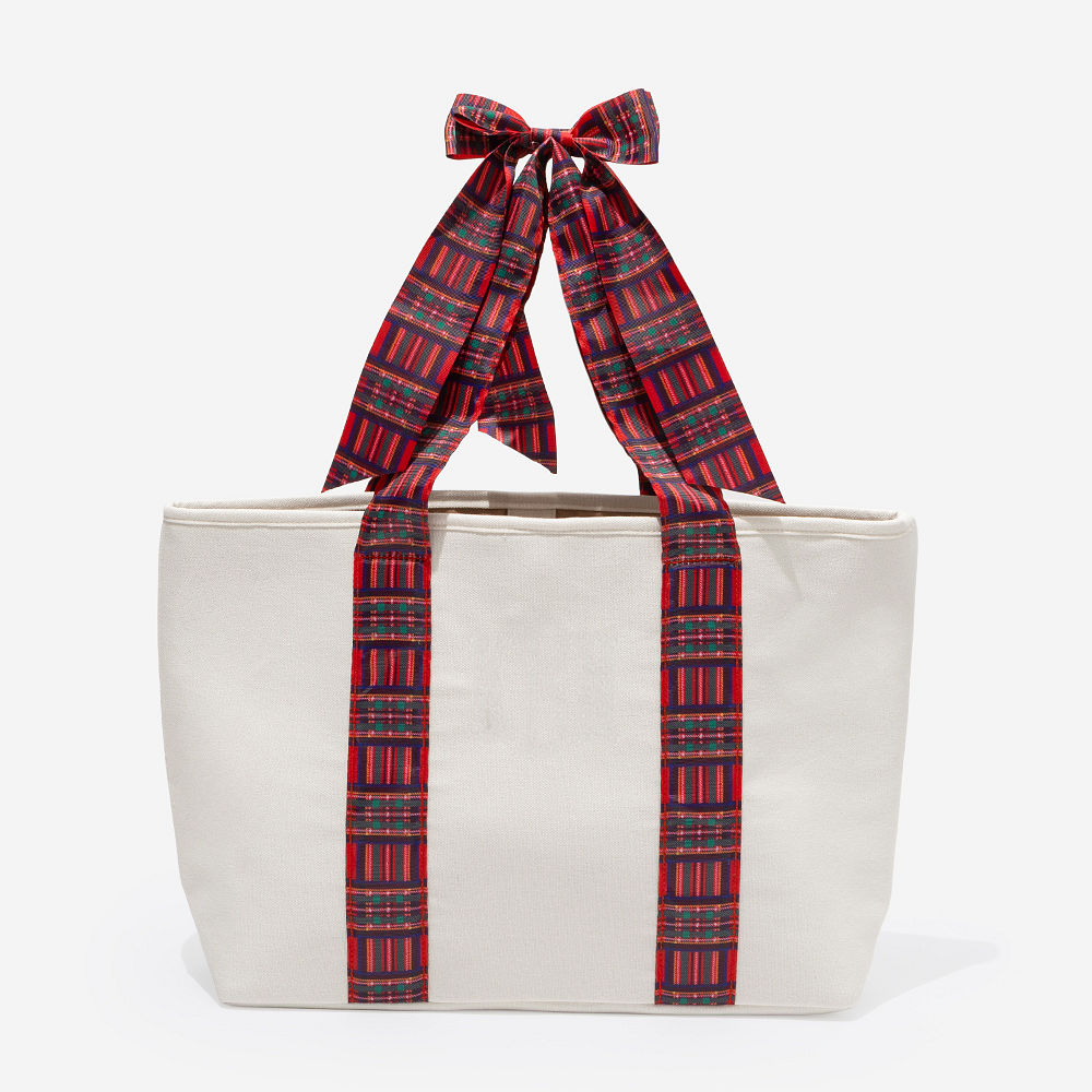 Monogrammed Plaid Tote | Red Plaid