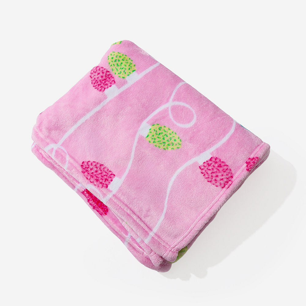 hot pink plush blanket mom and me studio shot
