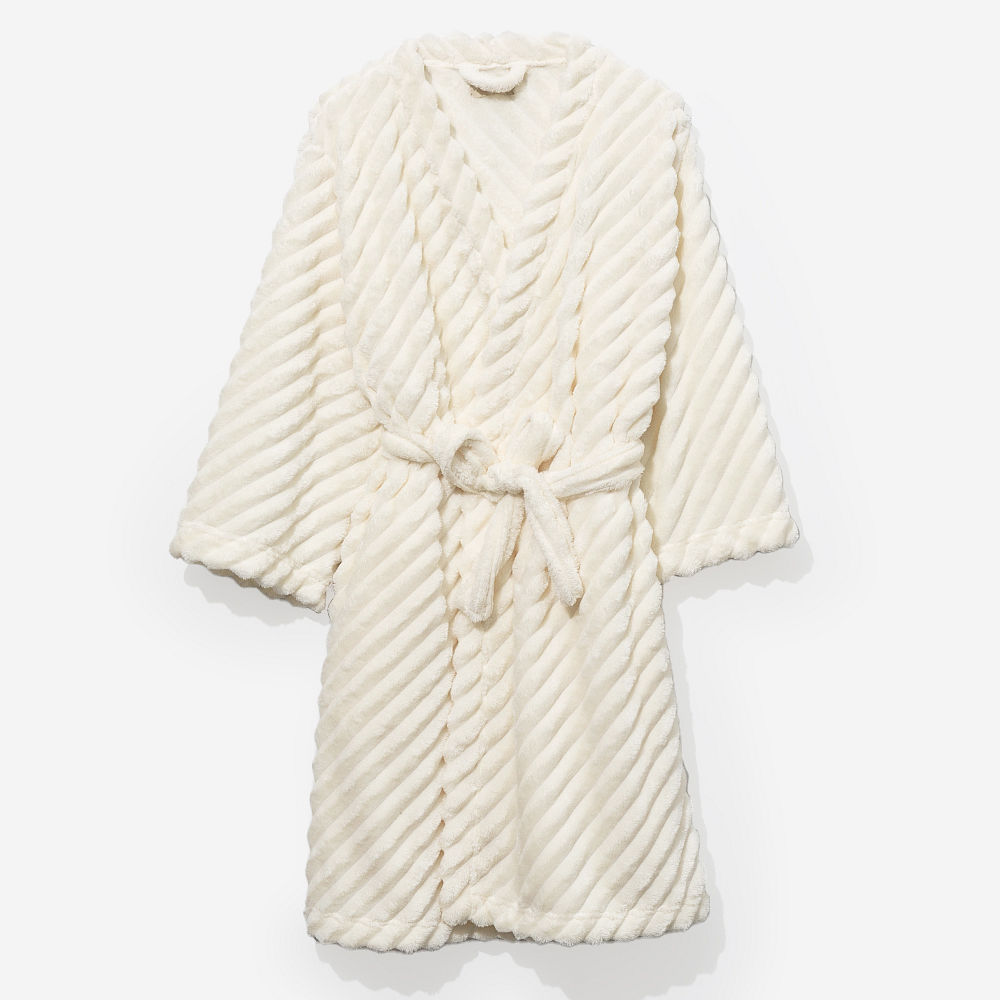 back of ivory personalized plush robe