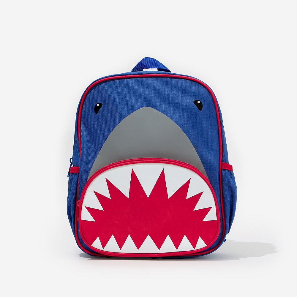 shark preschool backpack inside shot