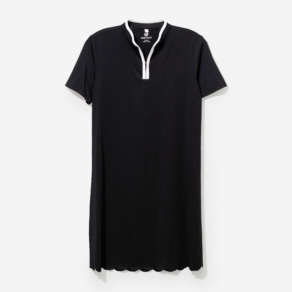 back of monogrammed black quarter zip sweatshirt