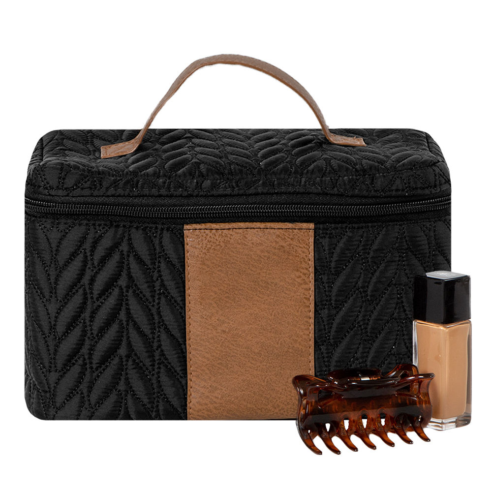 quilted travel train case inside shot