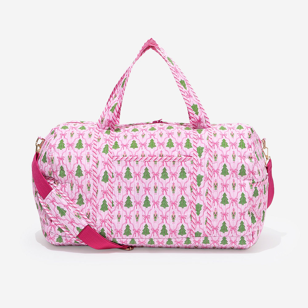 Monogrammed Quilted Weekender | Christmas Lattice
