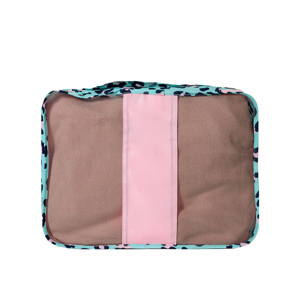monogrammed pink leopard pack bag set for traveling