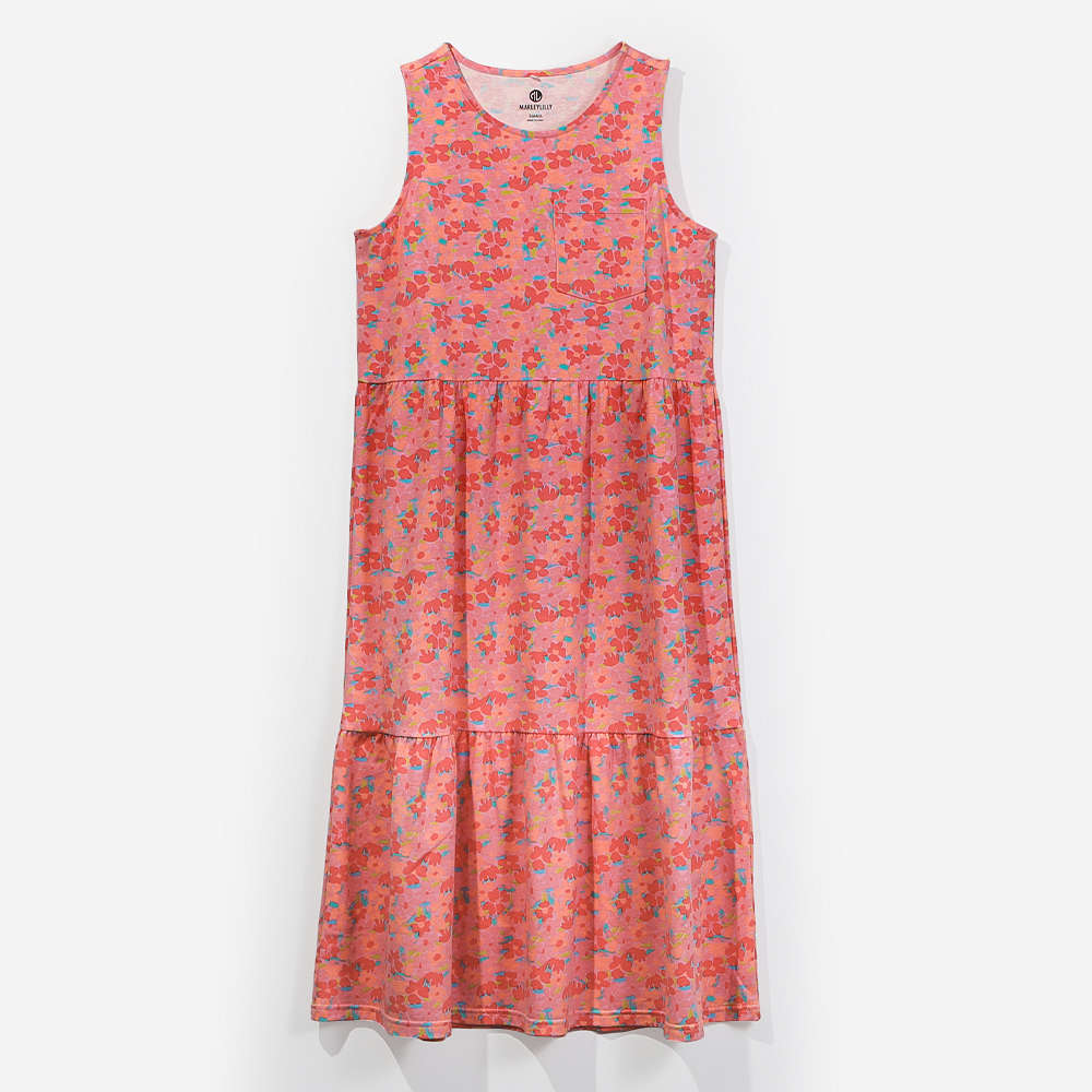 One Shoulder Printed Ruffle Midi Party Dress main image 1