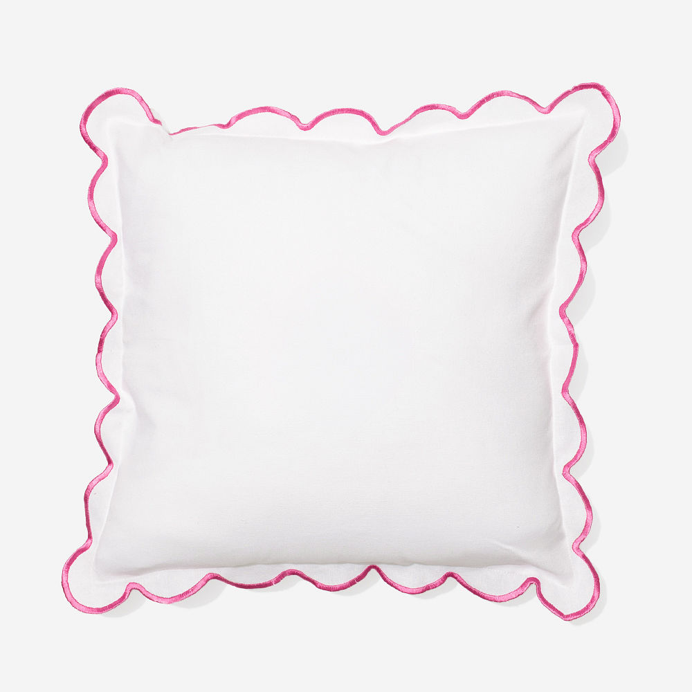 Monogrammed Scalloped Pillow Sham | Pink