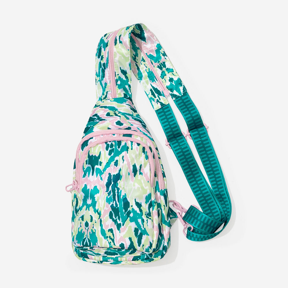 water color cheetah mom and me sling backpacks