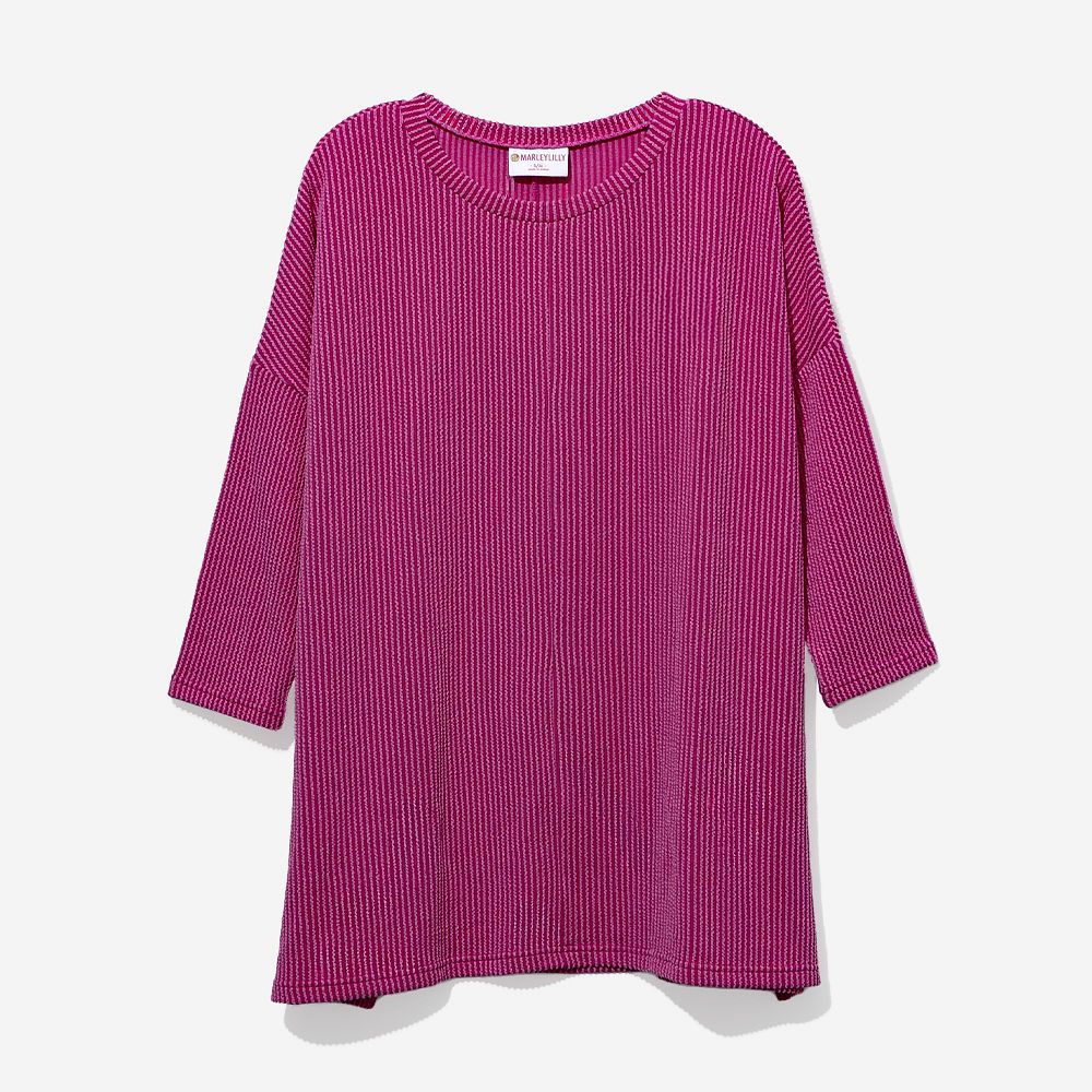 Monogrammed Slouchy Tee | Fuchsia