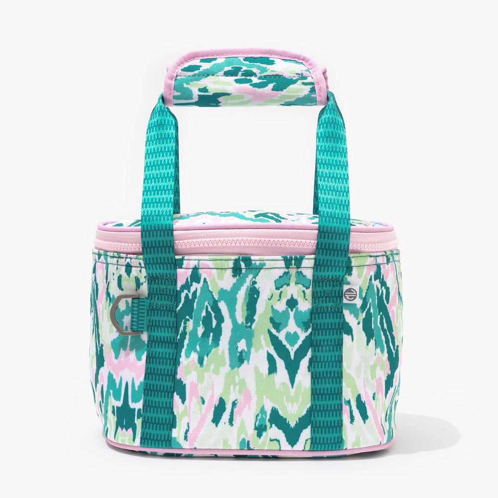 monogrammed mini small cooler in black leopard with matching koolie