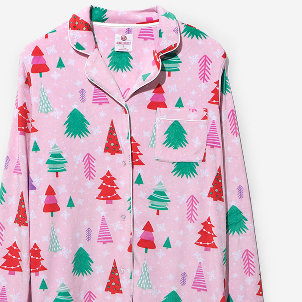 Monogrammed Softspun Pajama Set in Pink Wonderland