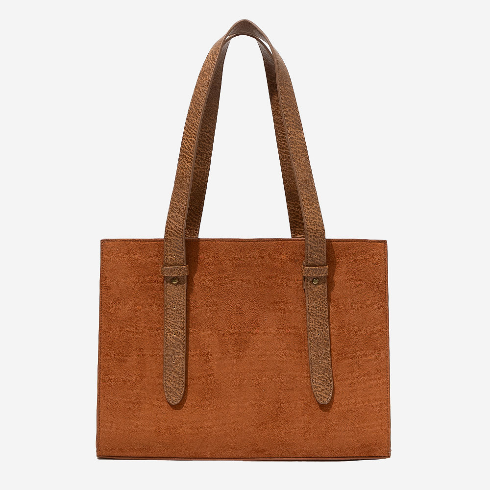 brown monogrammed suede purse new