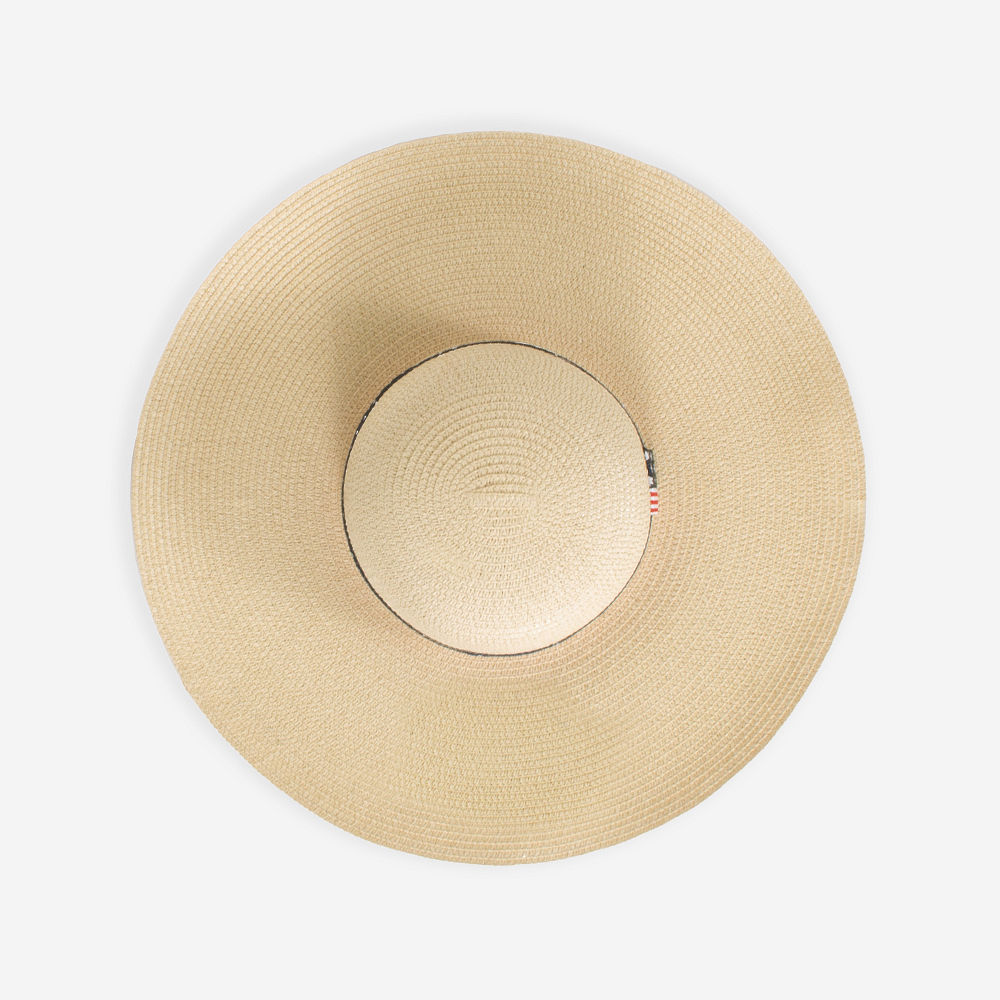 side view of americana monogrammed sun hat