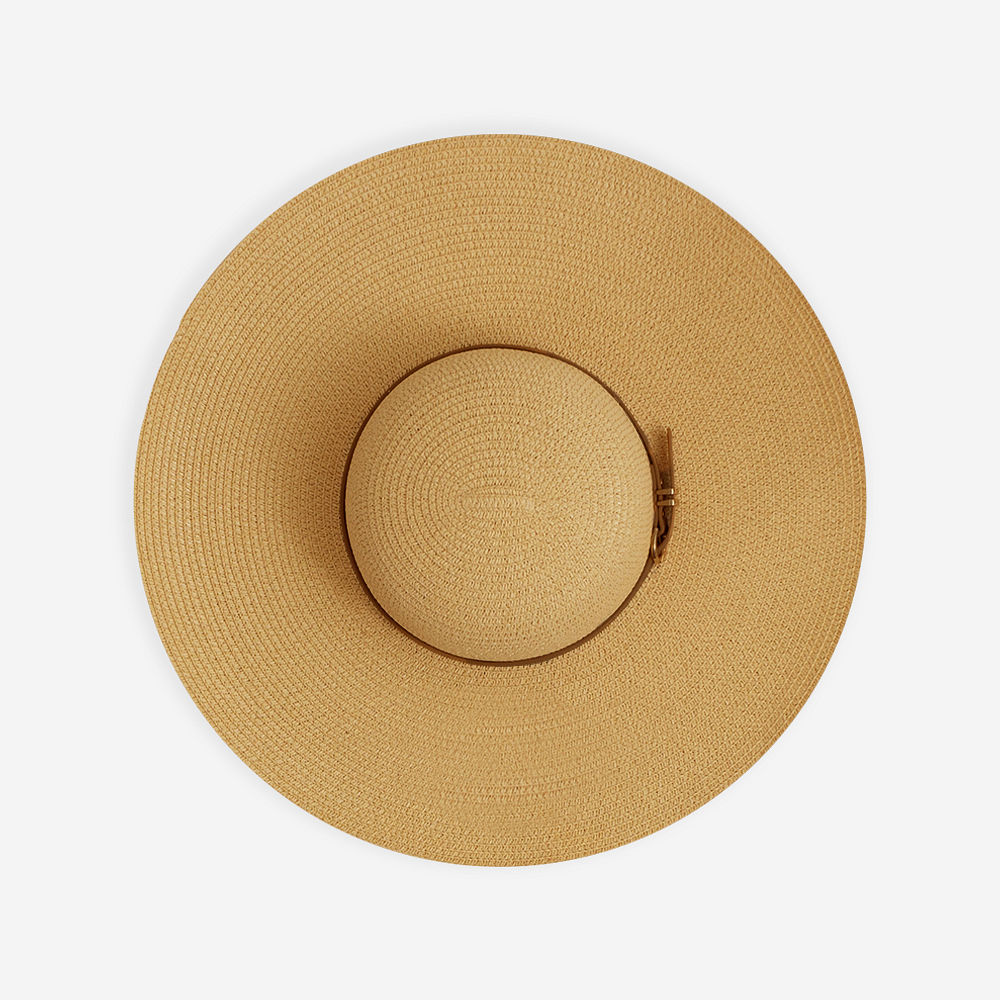 Monogrammed Tan Leopard Sun Hat at Pool