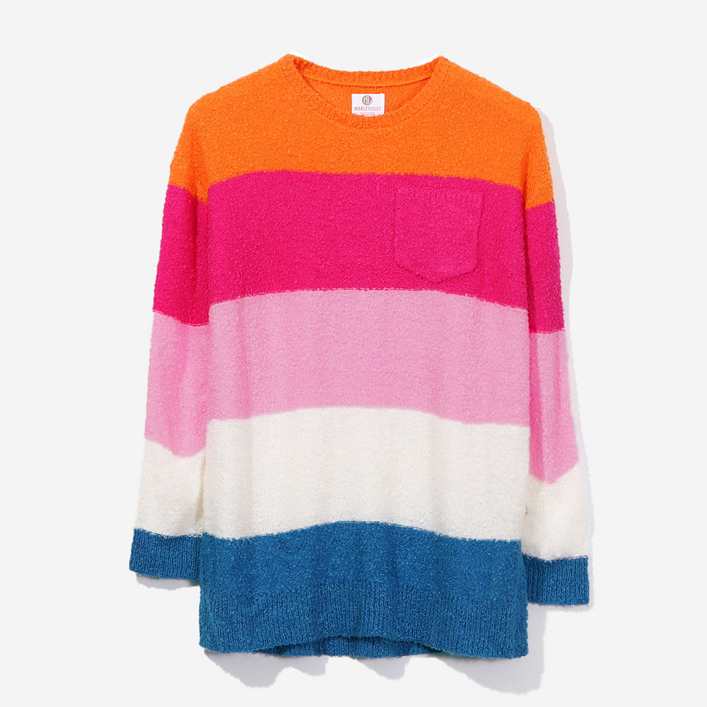 monogrammed boyfriend sweater in multi color