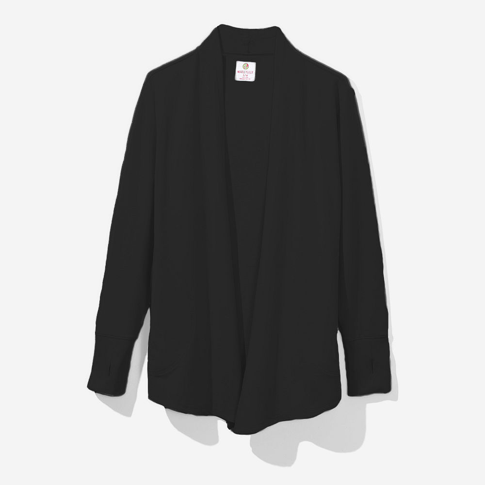 Monogrammed Sweatshirt Cardigan in Heathered Gray