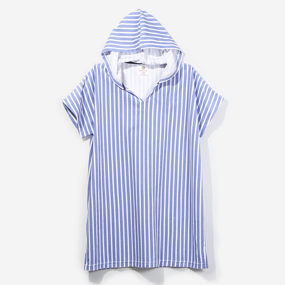navy striped terry cover up on ashley