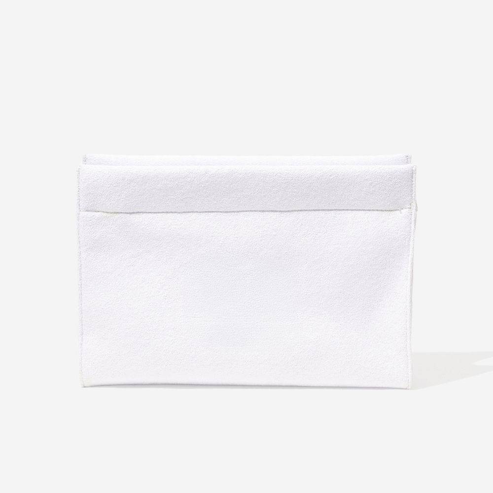 navy terry toiletry bag with beach towel