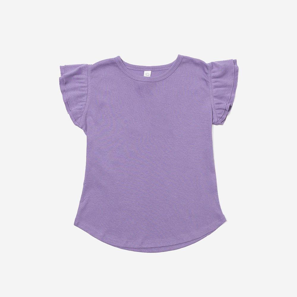 lavender toddler flutter sleeve top back view