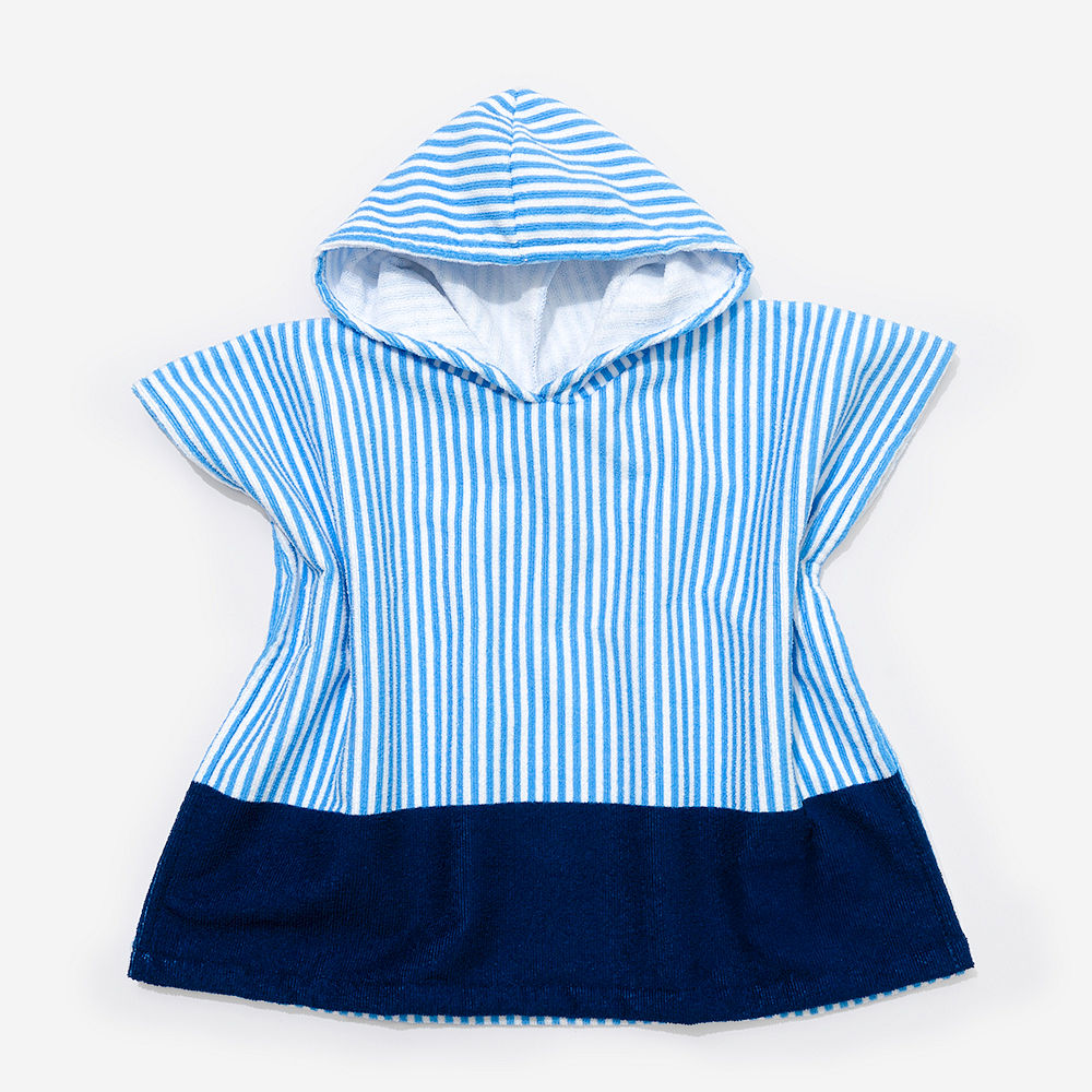 monogrammed toddler hooded towel poncho cover up in hot pink and navy