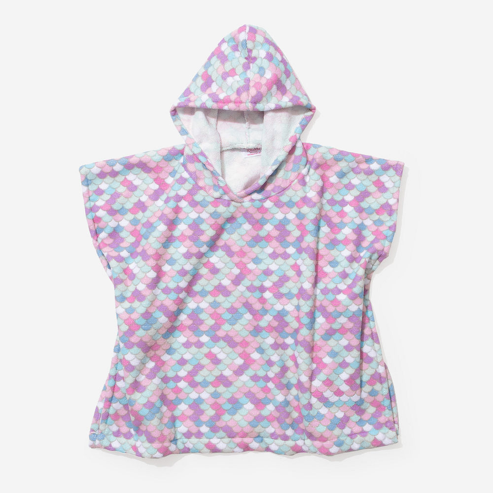 Monogrammed Toddler Hooded Towel Poncho | Mermaid Magic