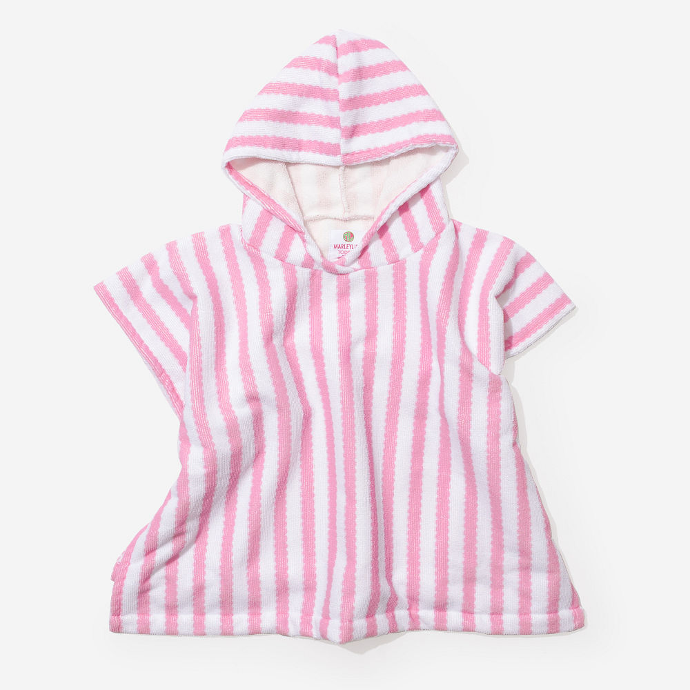 boys monogrammed toddler hooded towel poncho in navy with swim trunks