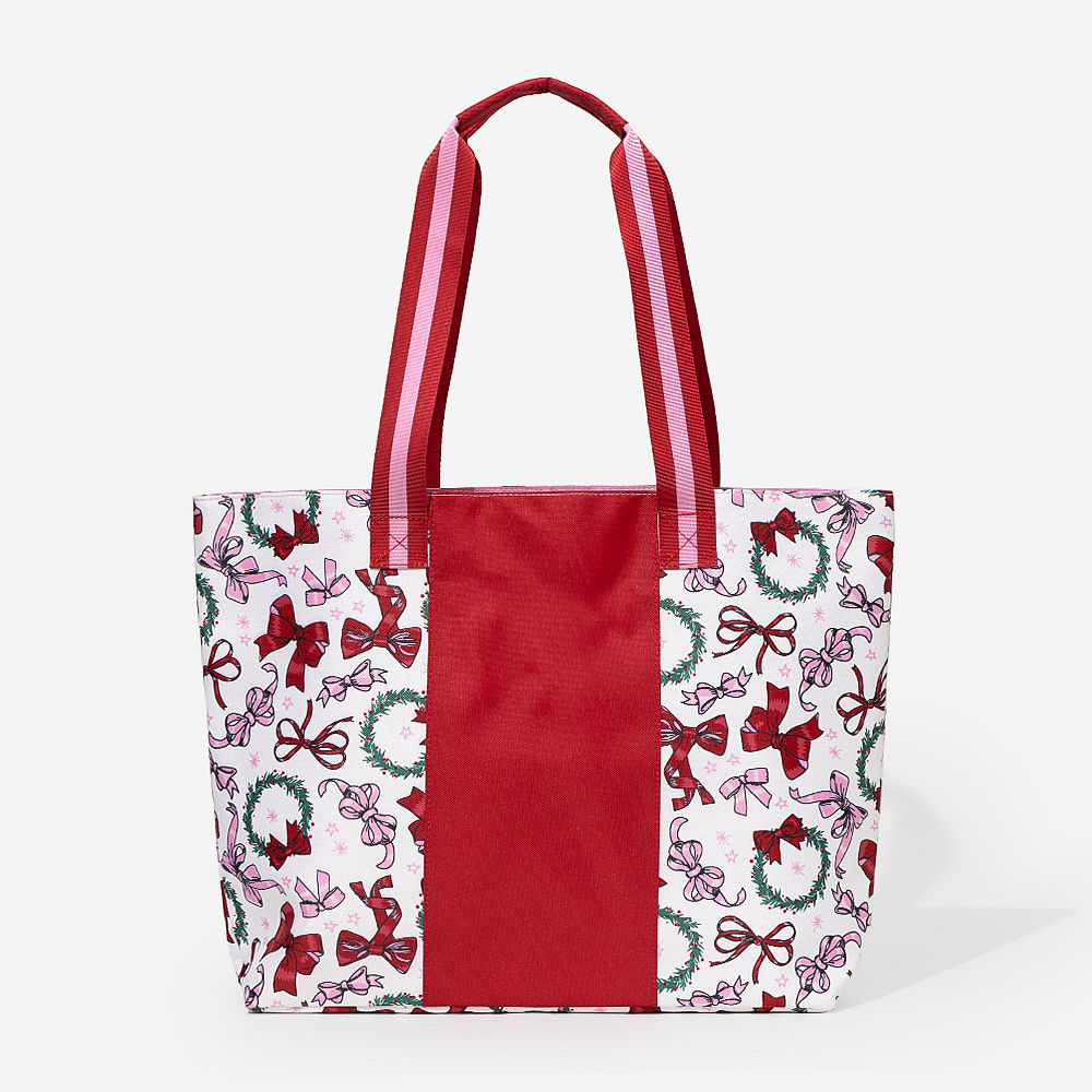 sunset leopard tote bag on shoulder