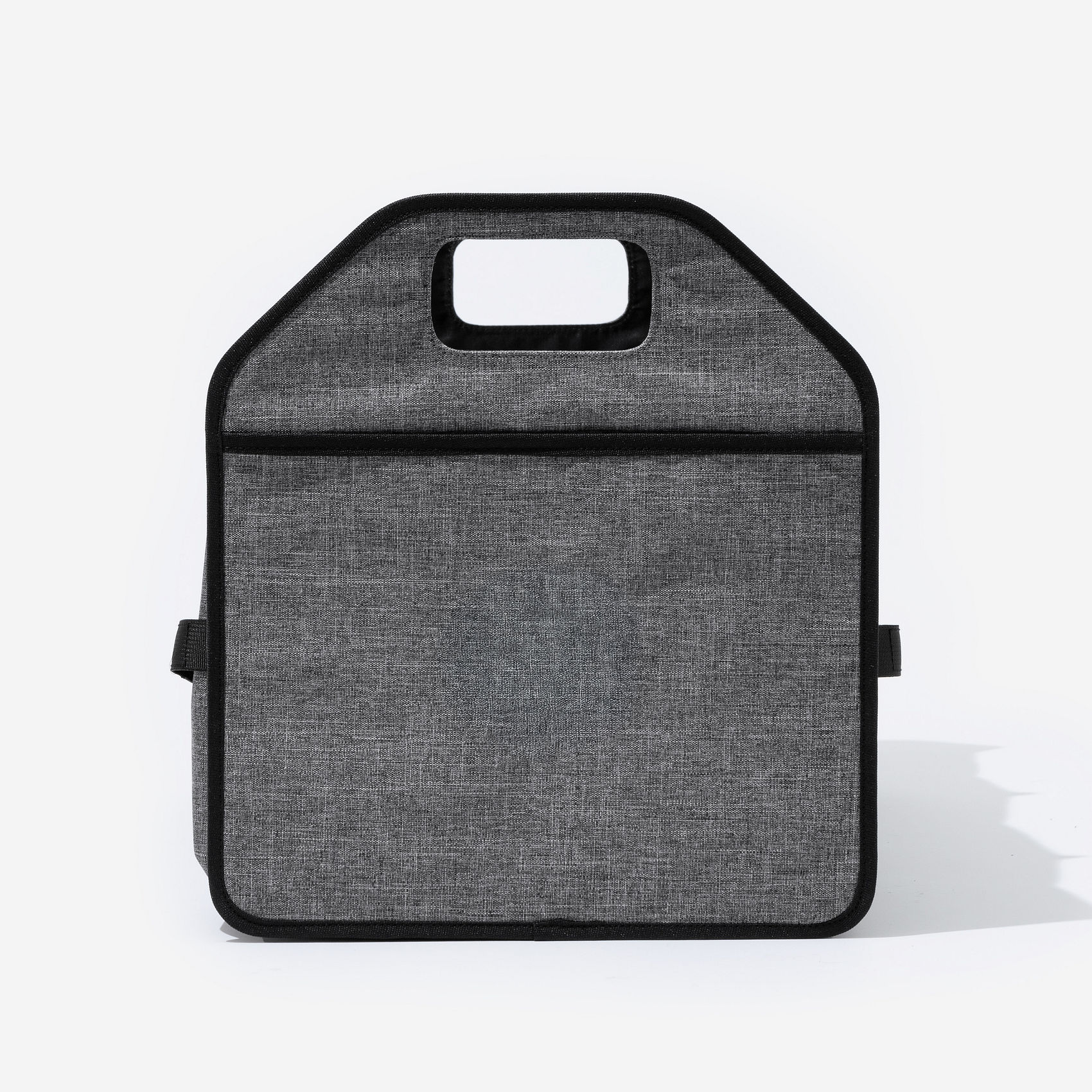 duo trunk organizers in heathered charcoal and ivory