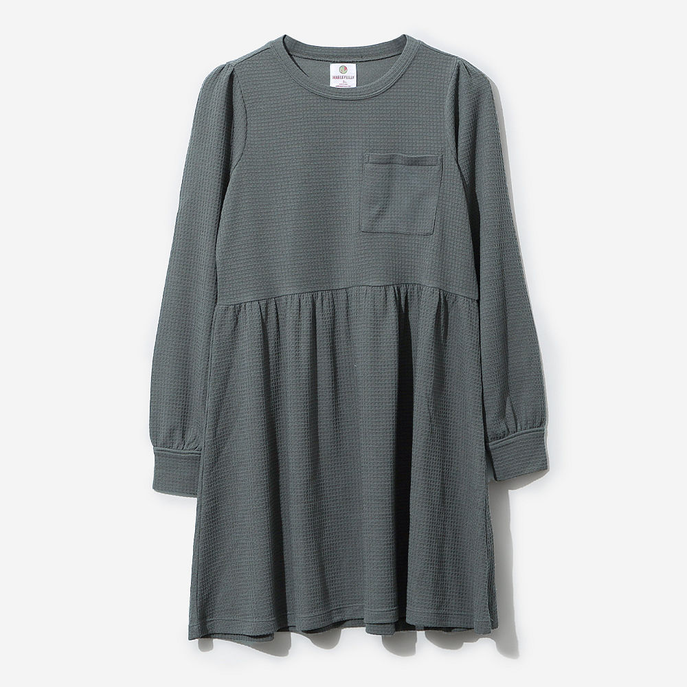 crimson waffle dress flatlay