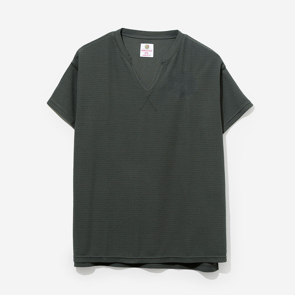 Monogrammed Waffle Shirt | Charcoal