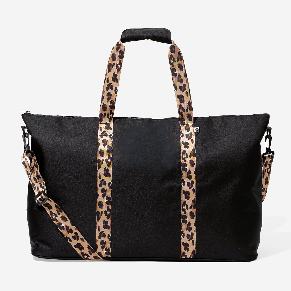 Monogrammed Weekend Bag | Black Classic Cheetah