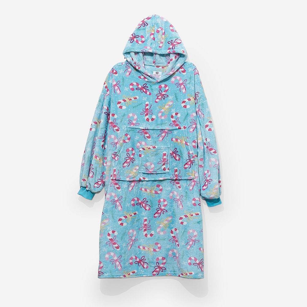 Monogrammed XL Blanket Hoodie | Candy Cane Cutie