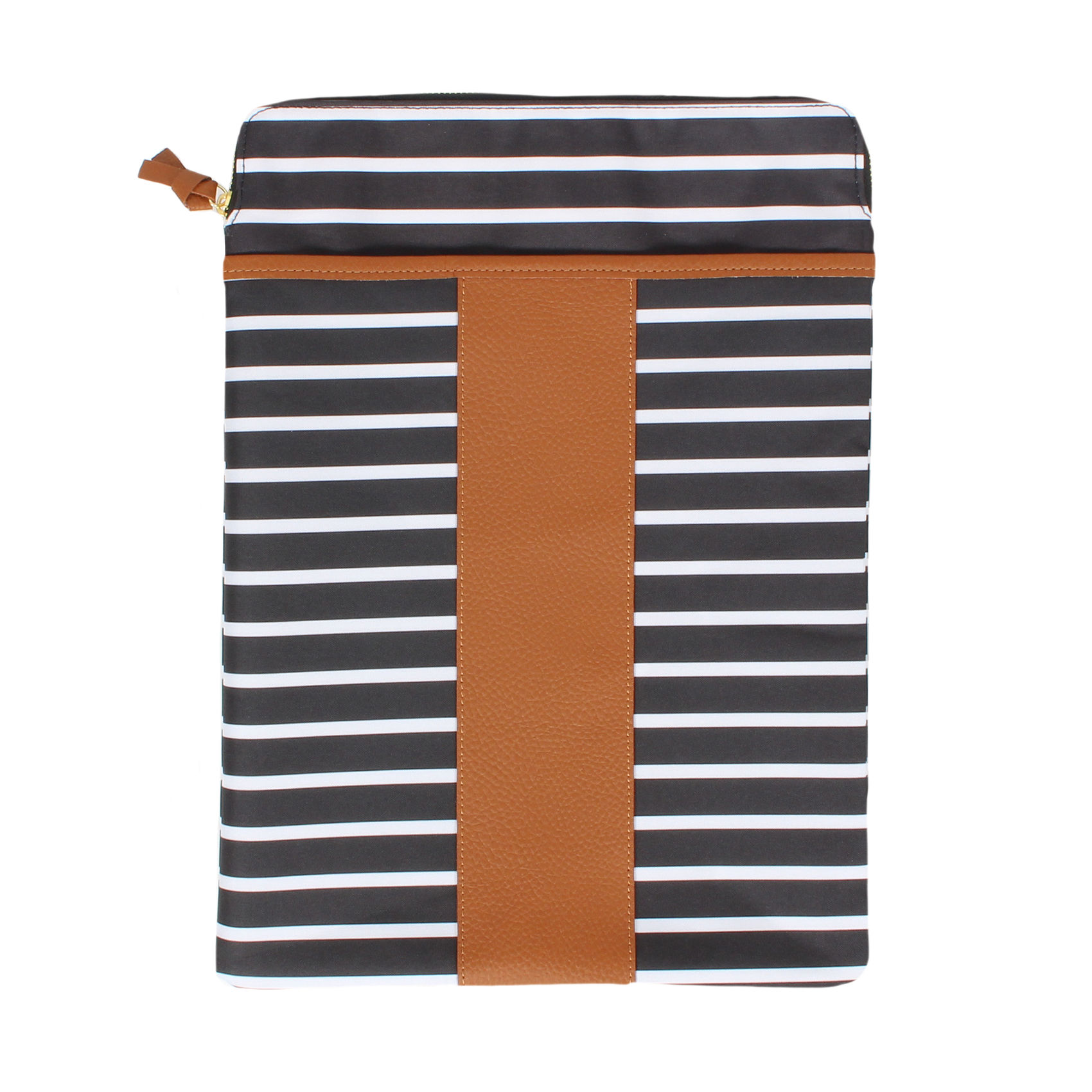monogrammed stripe laptop sleeve with desk accessories