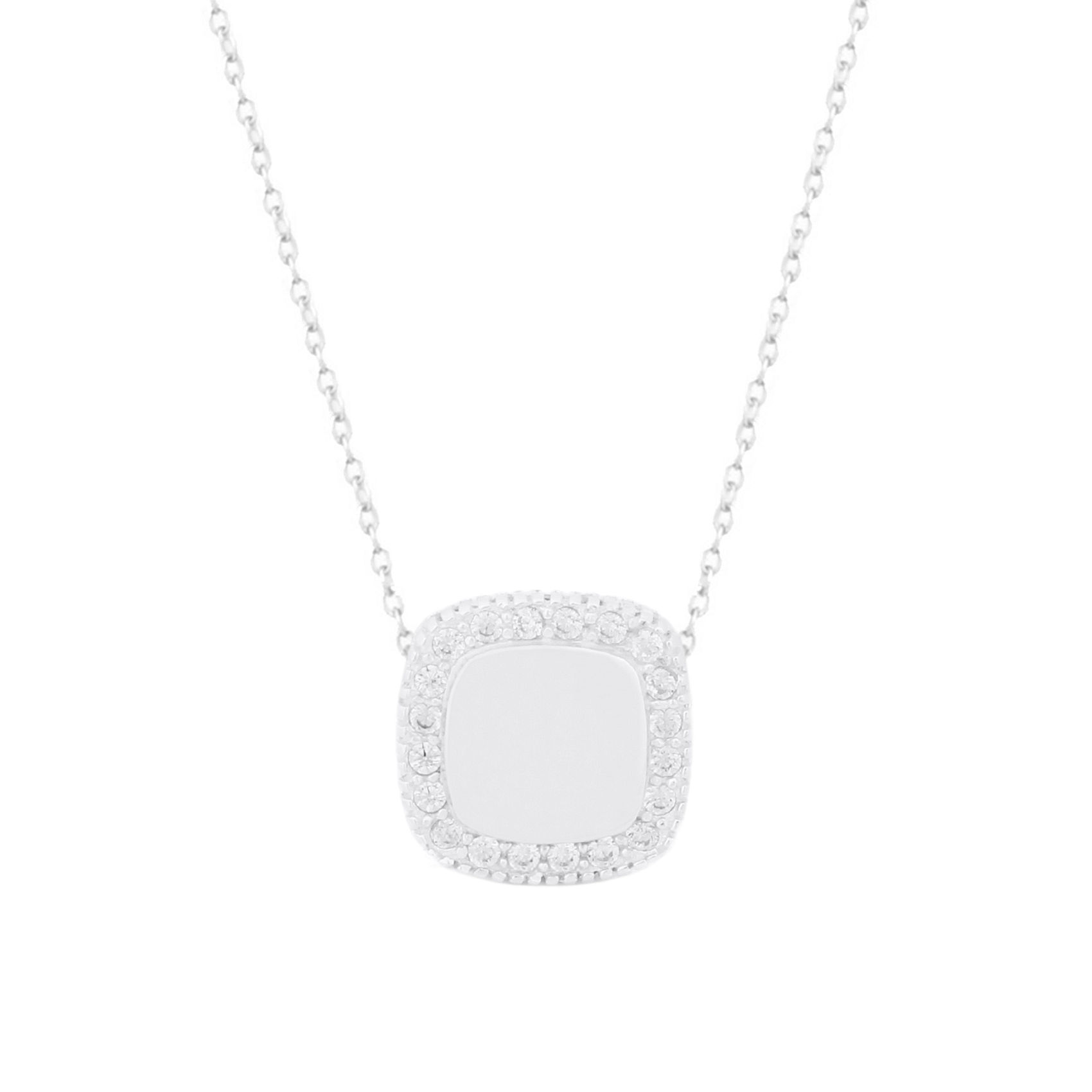 Dainty stylish jewelry with monogram and halo of rhinestones