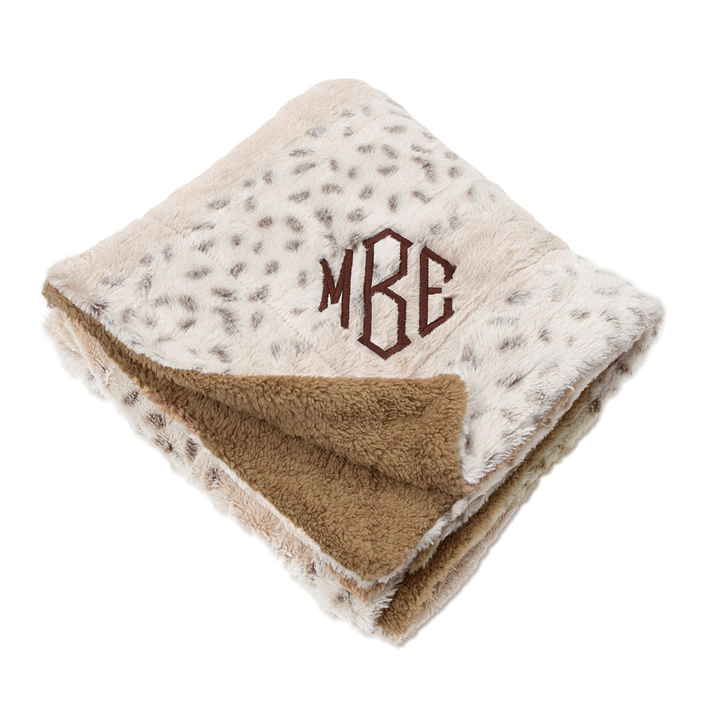 Monogrammed fur throw marleylilly