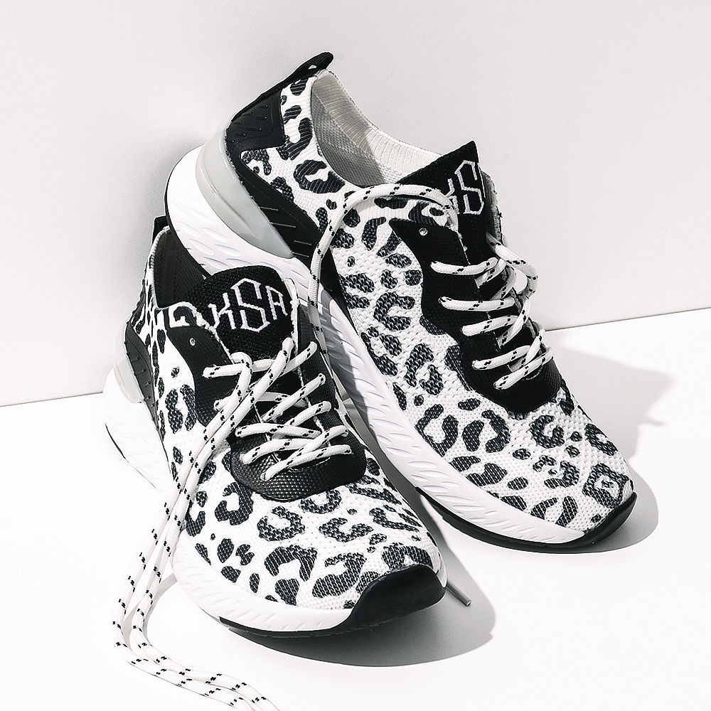Monogrammed Leopard Sneakers Lightweight Mesh & Foam