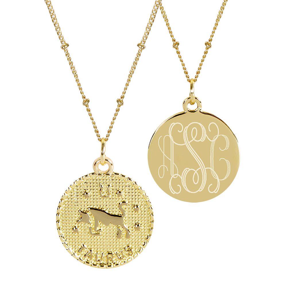 Reversible Personalized Zodiac Necklace