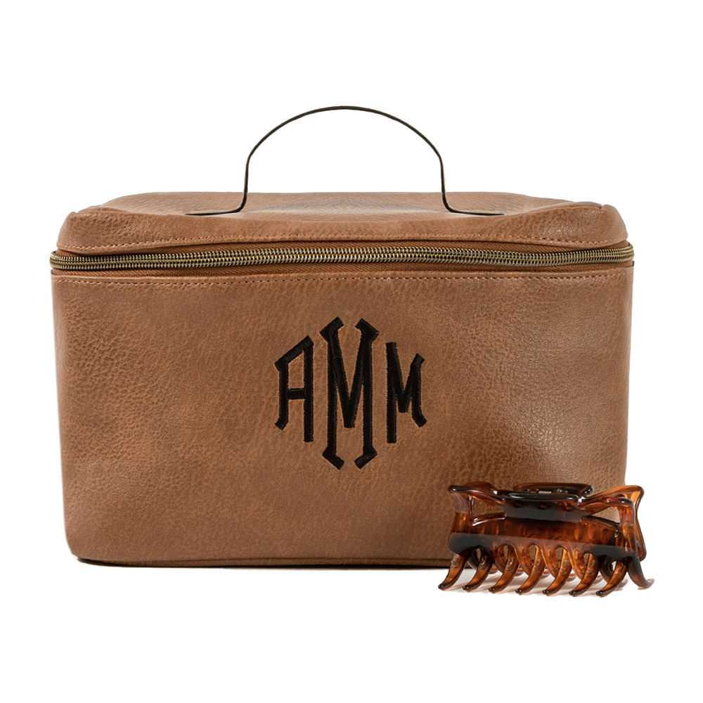 Personalized Faux Leather Train Case