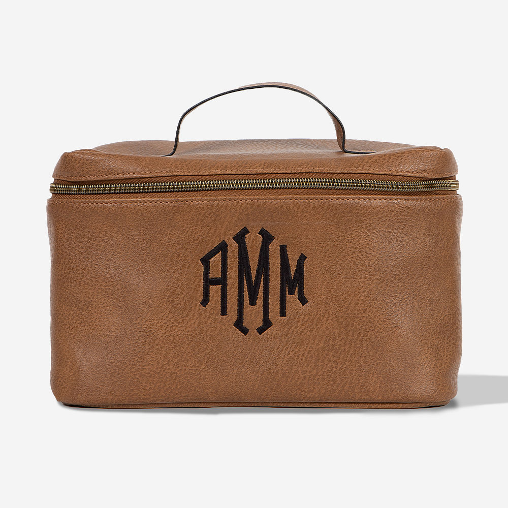 Personalized Faux Leather Train Case