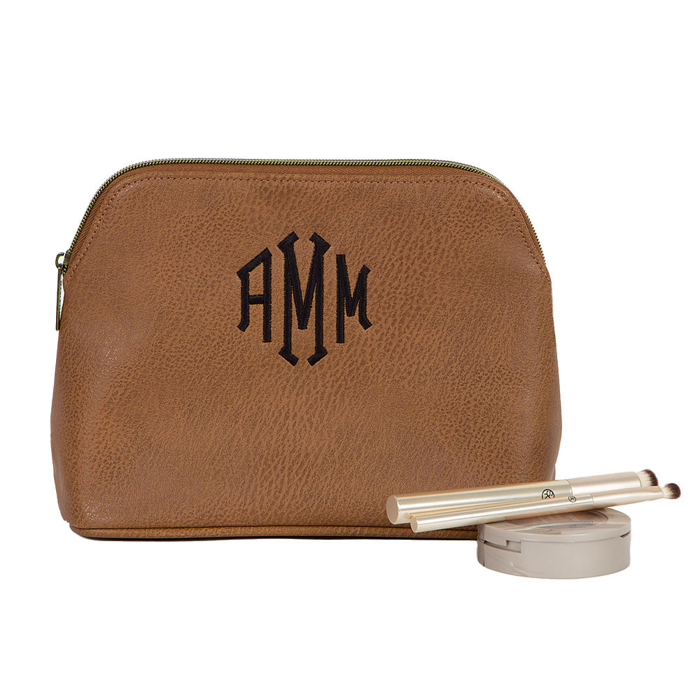 Personalized Faux Leather Cosmetic Bag Marleylilly